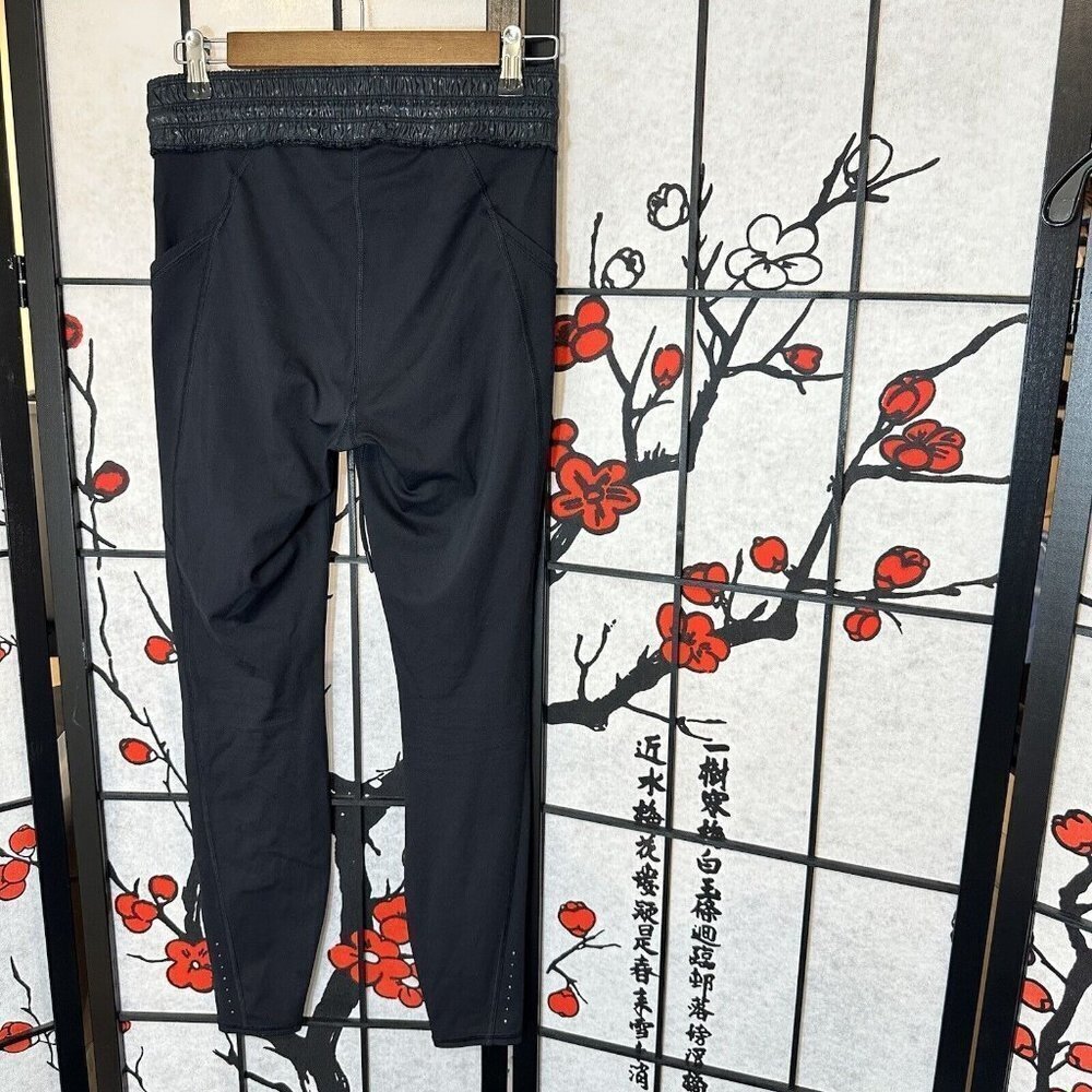 Athleta Womens Rainier Tight Legging Size XS Black Zip Pockets Reflective - Picture 3 of 5